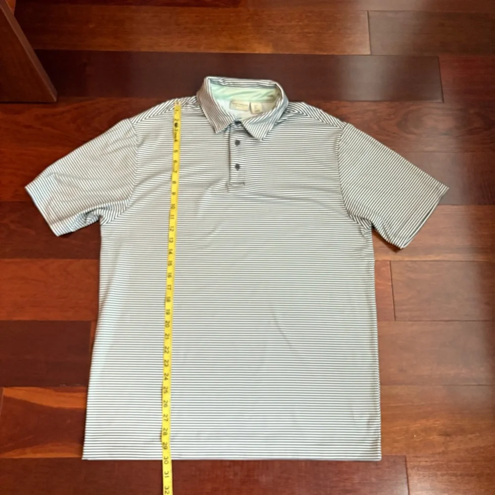Rorie Whelan Golf Polo Shirt Striped Short Sleeve Mens Large UPF 50 Performance